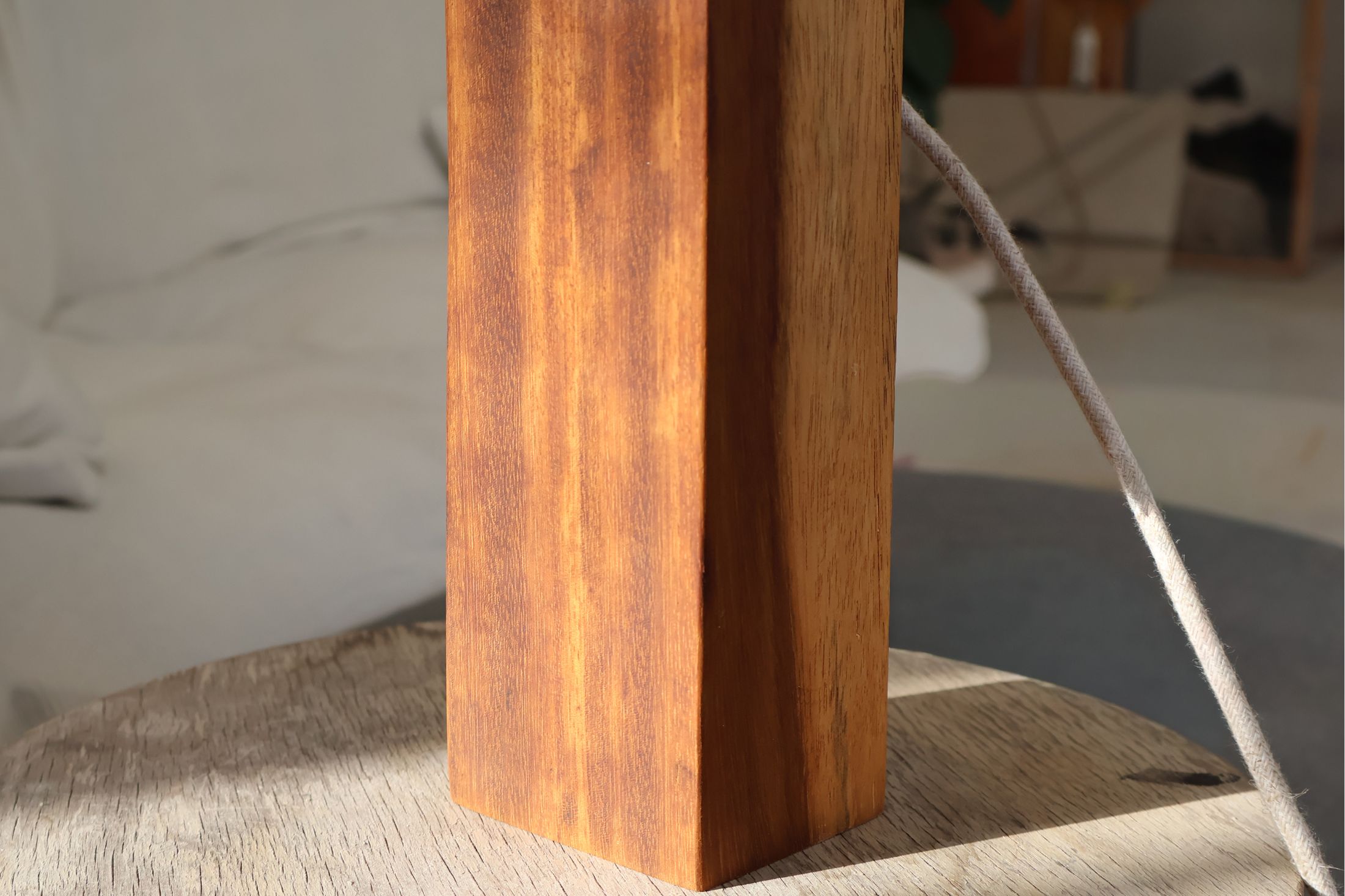 Wooden base of a VORA HOUSE lamp